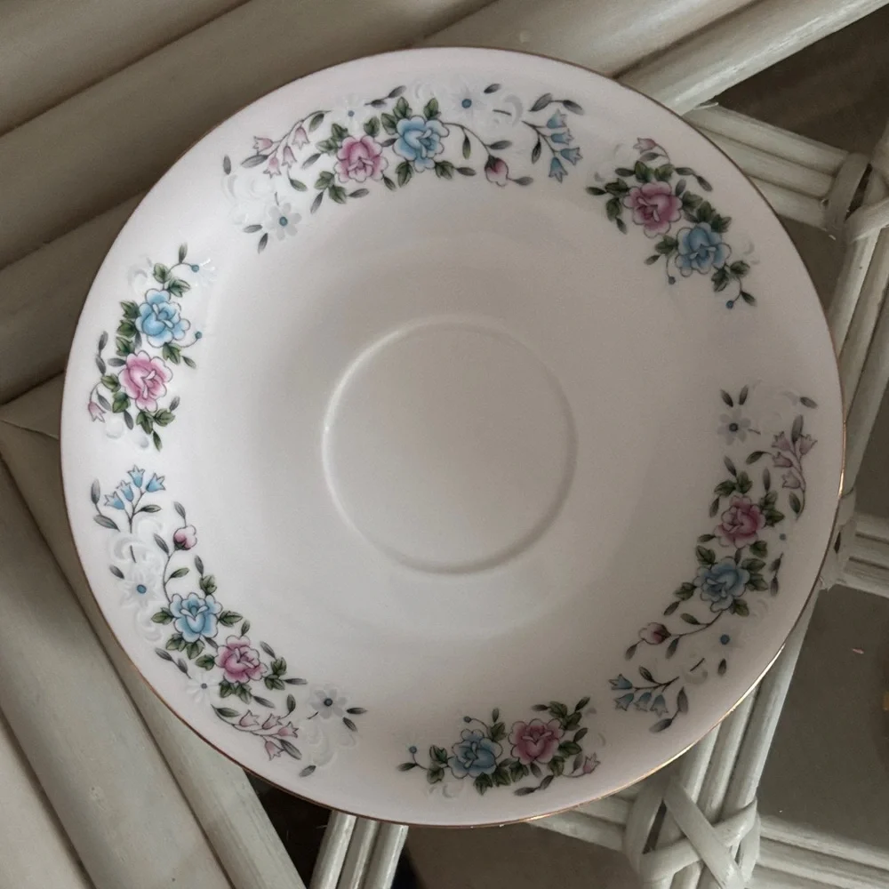 Vintage Tangshan Floral Teacup & Saucer Set